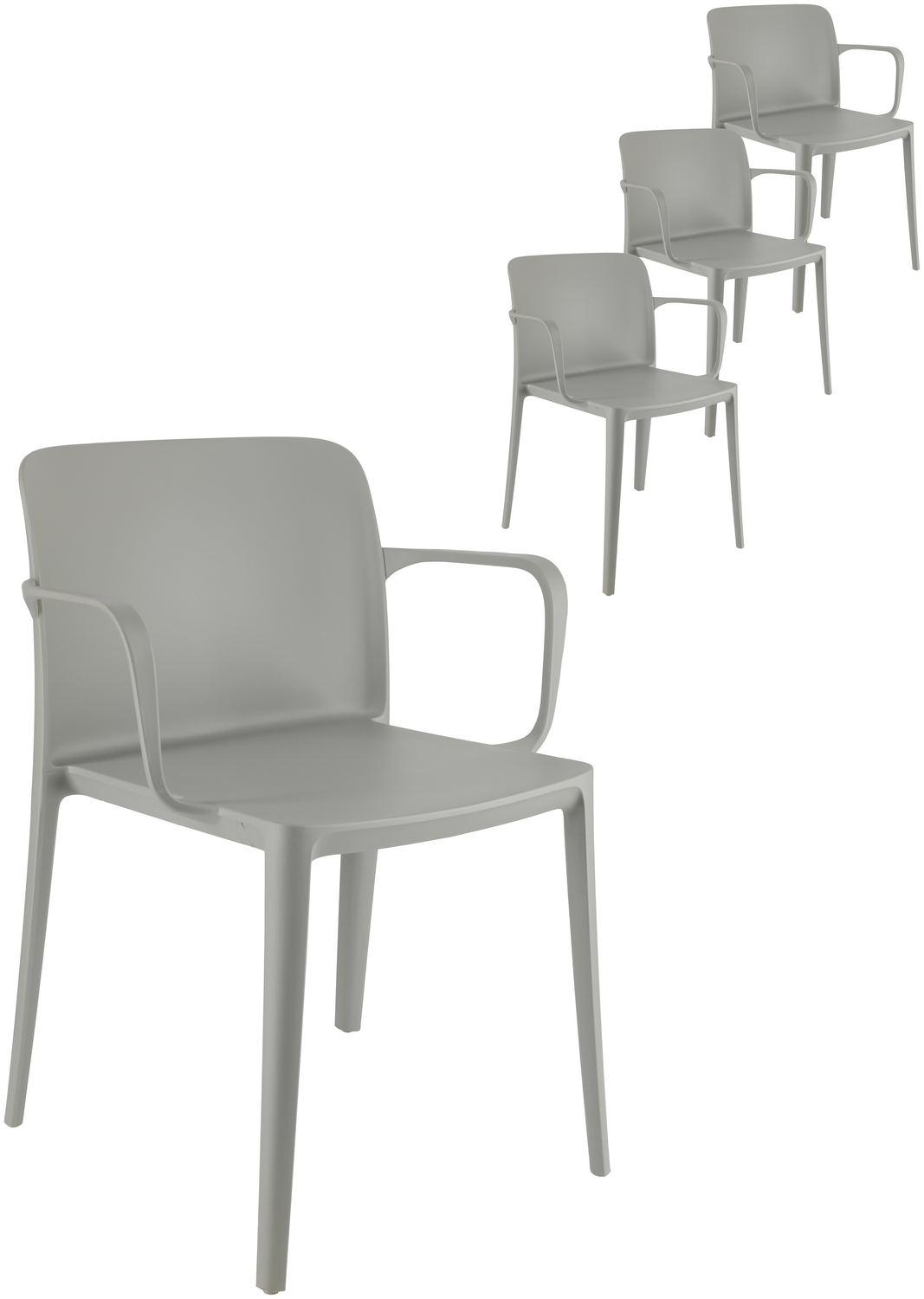 Plastic chair Rigg with armrests