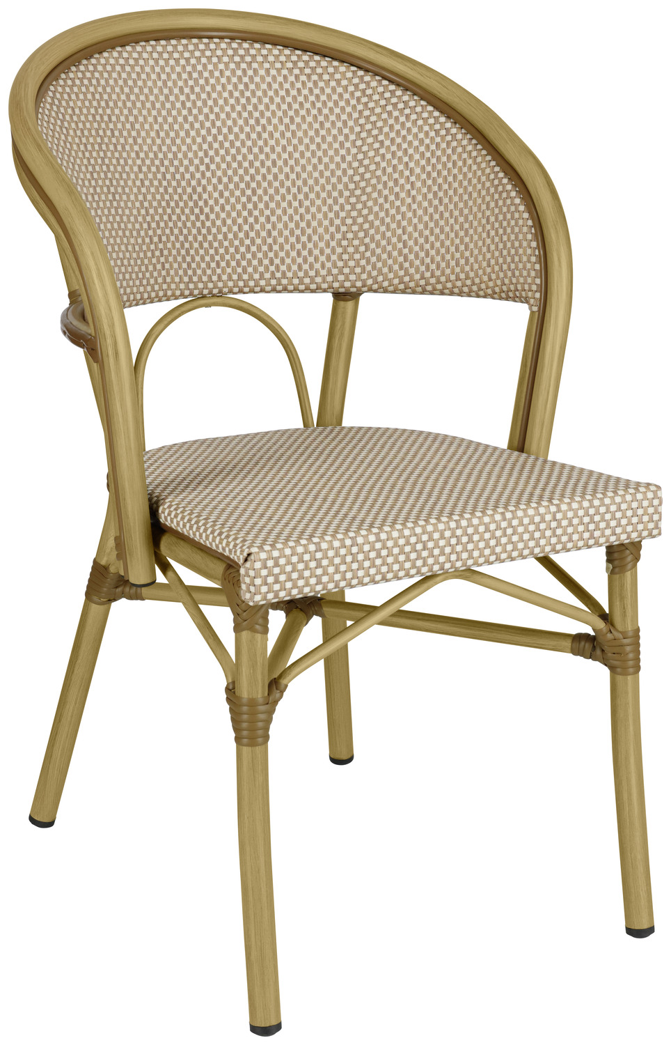 Outdoor stacking chair Solena with armrests