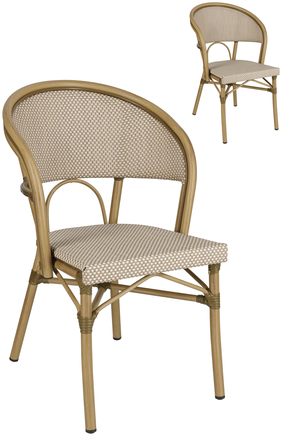 Outdoor stacking chair Solena with armrests