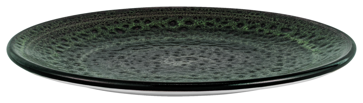 Flat plate Black Reef porcelain, round