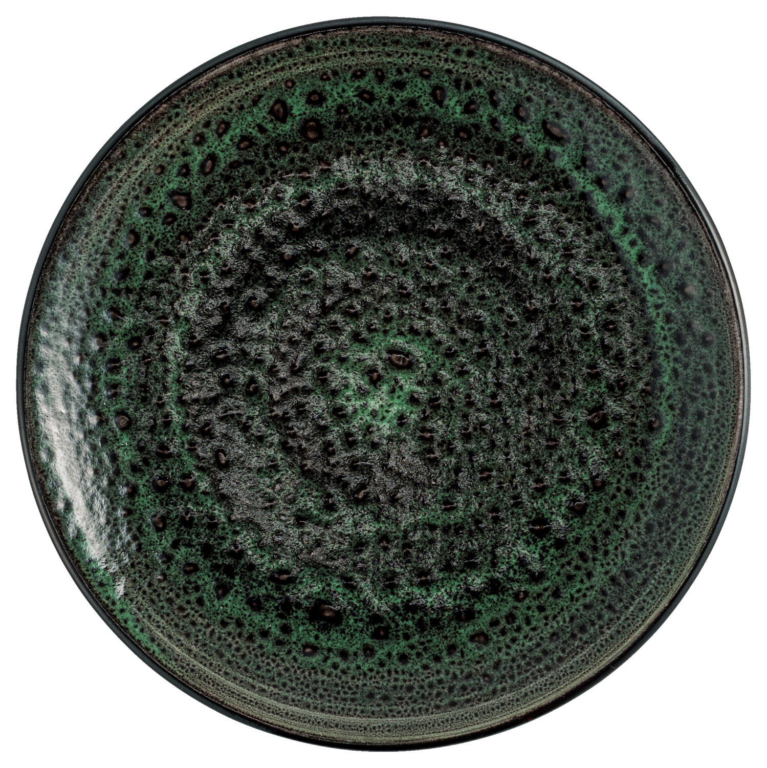 Flat plate Black Reef porcelain, round