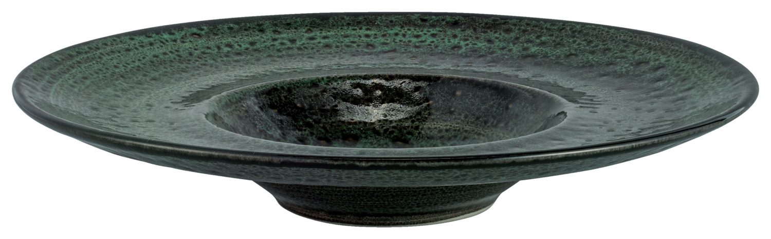 Deep plate Black Reef porcelain, with wide rim