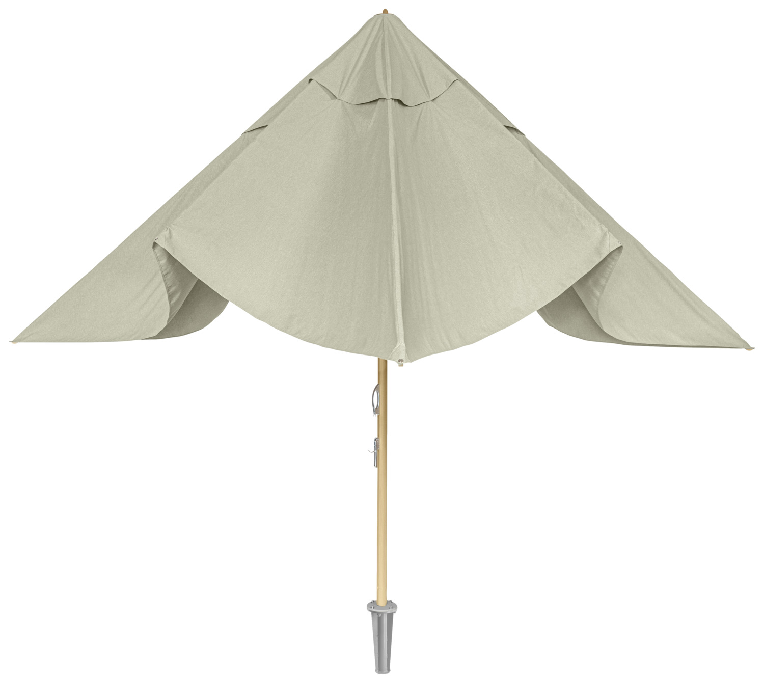 Sunshade Fiesto with ground socket, wood-look frame