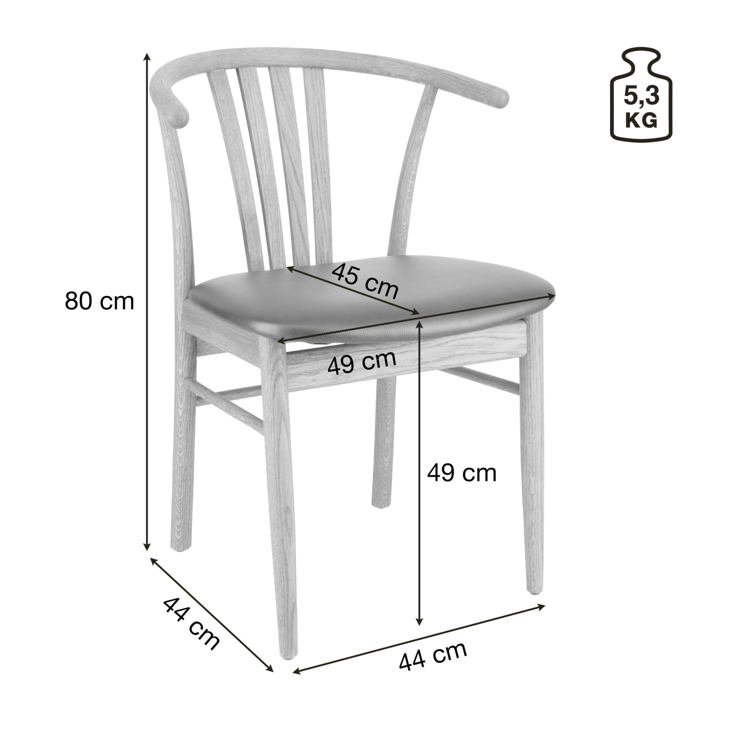 Wooden chair Olmaro
