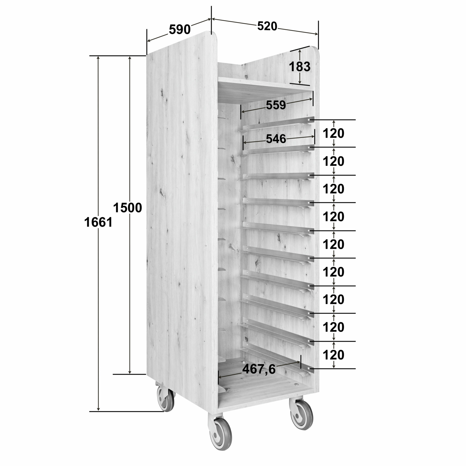 Tray clearing trolley Baristo