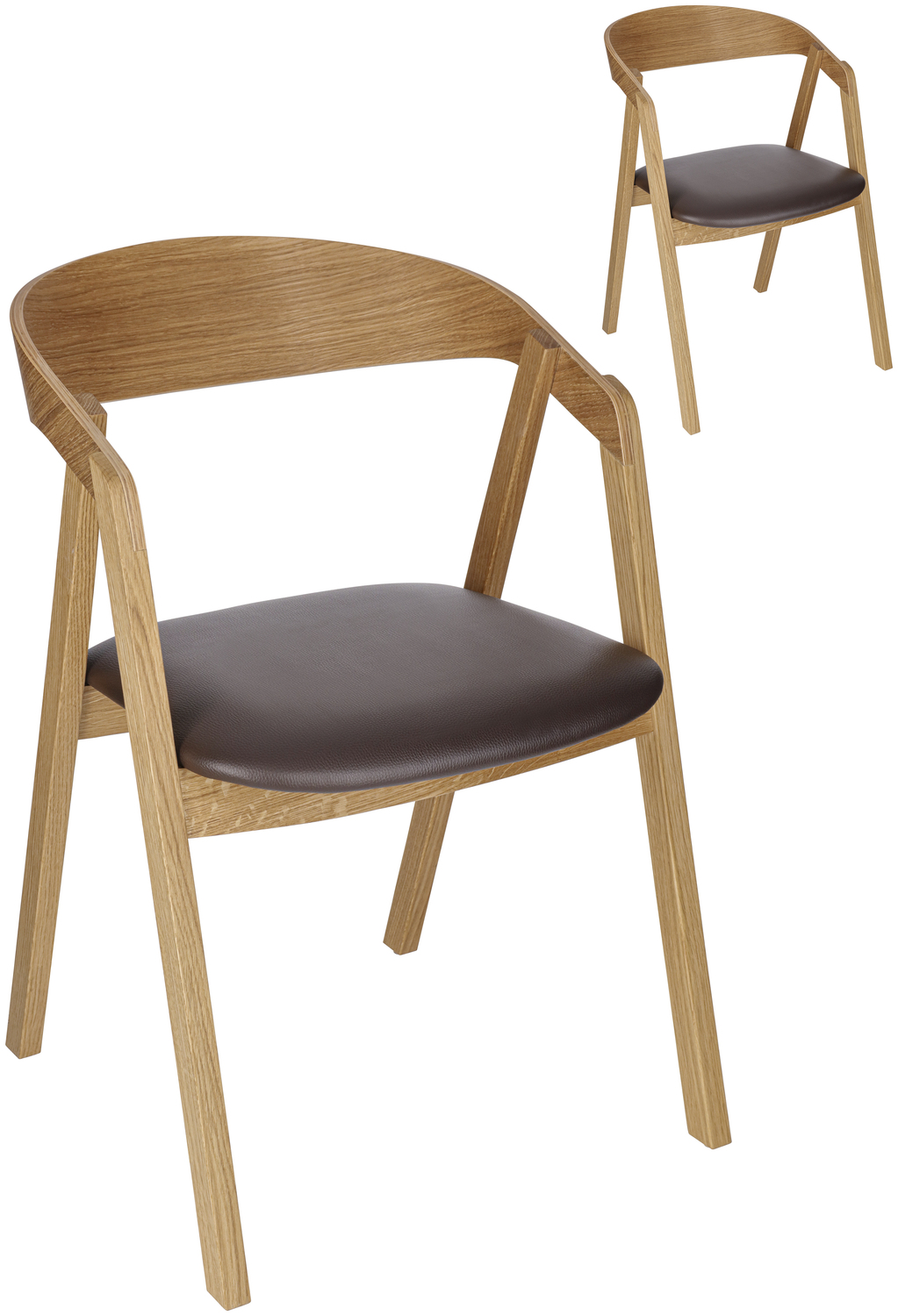 Stacking chair Calma imitation leather oak