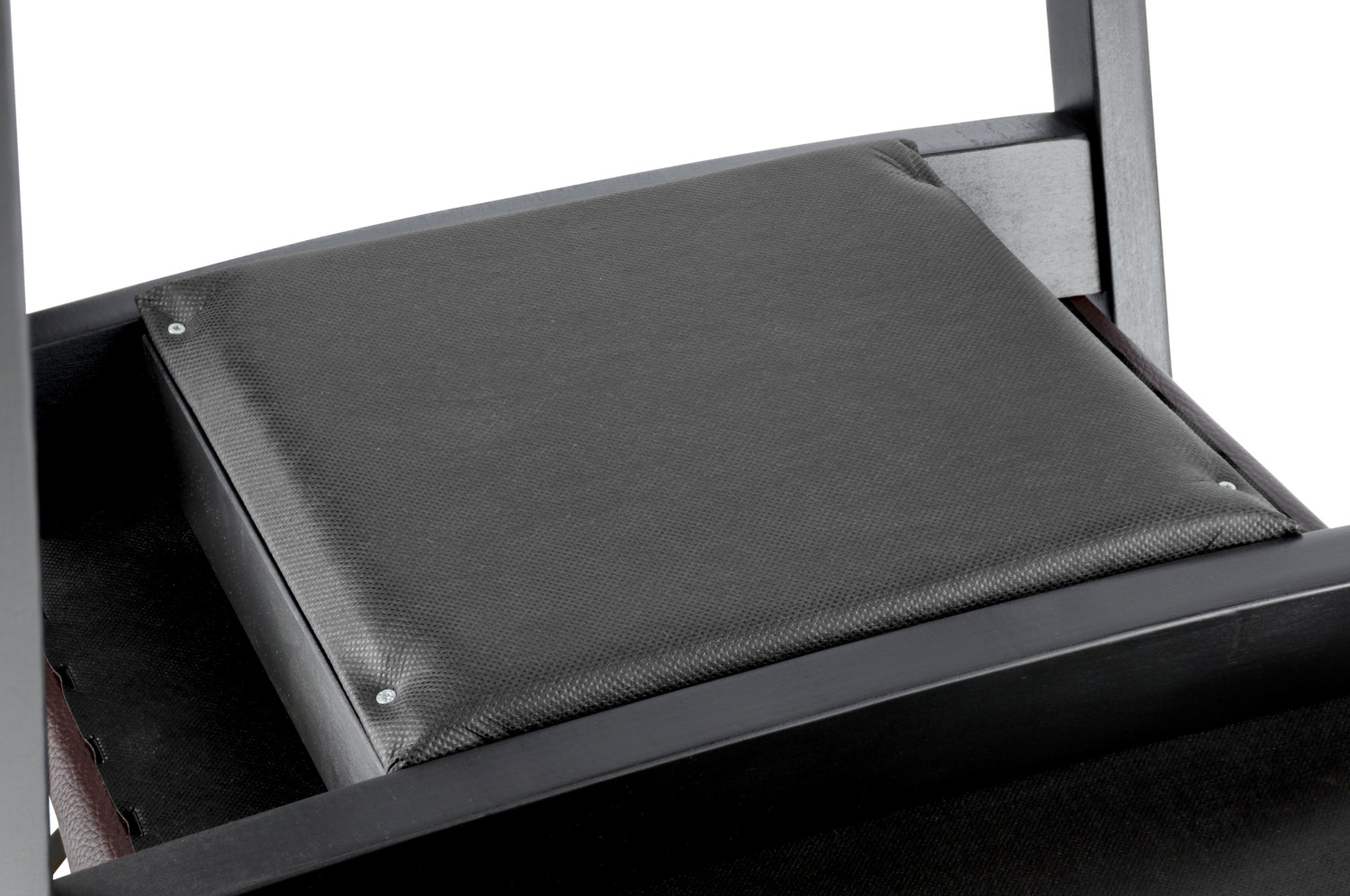 Stacking chair Calma fabric beech wood black lacquered