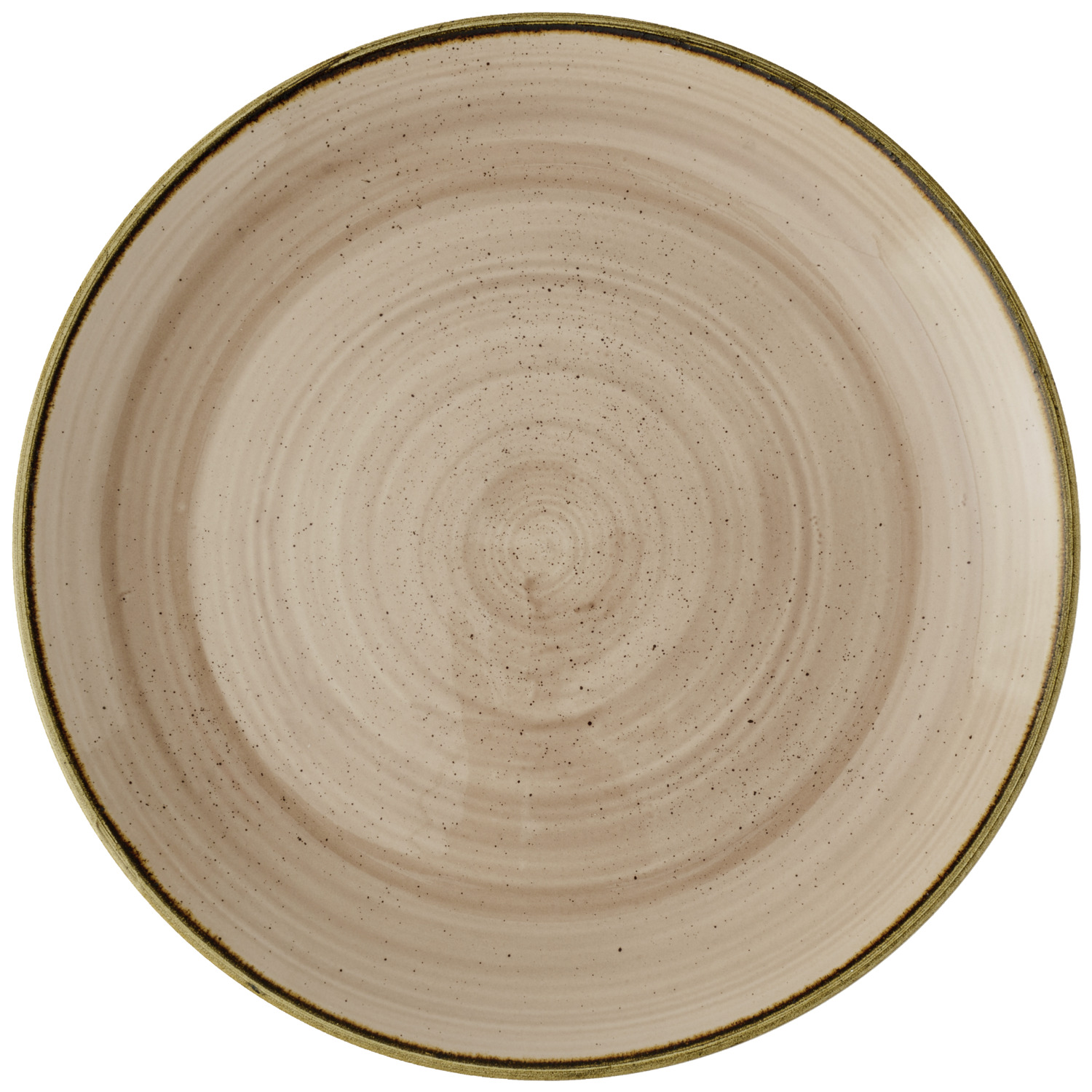 Coupe plate flat Stonecast Truffle