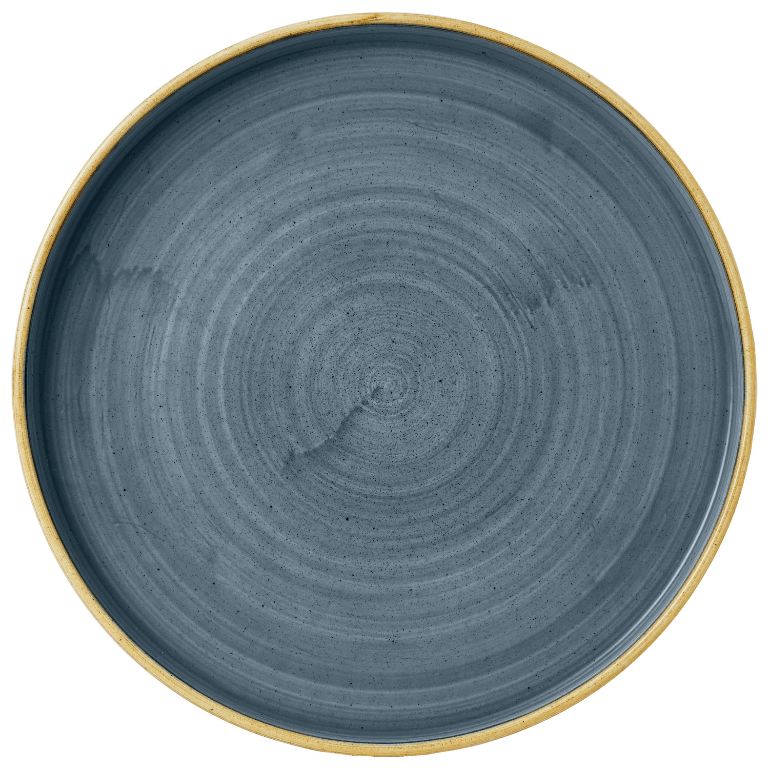 Flat plate Stonecast Blueberry with raised rim