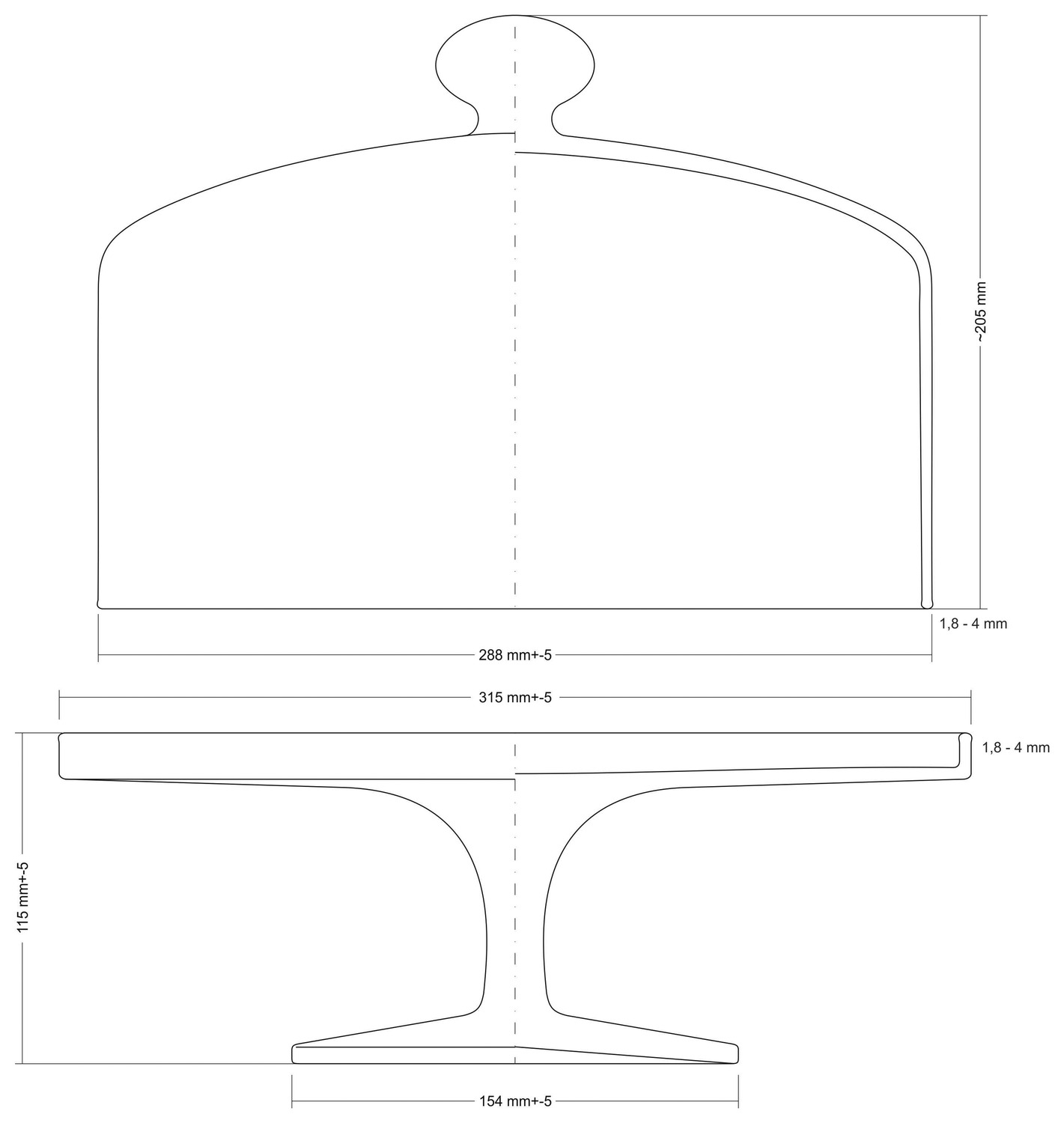 Cloche Glamour with cake stand
