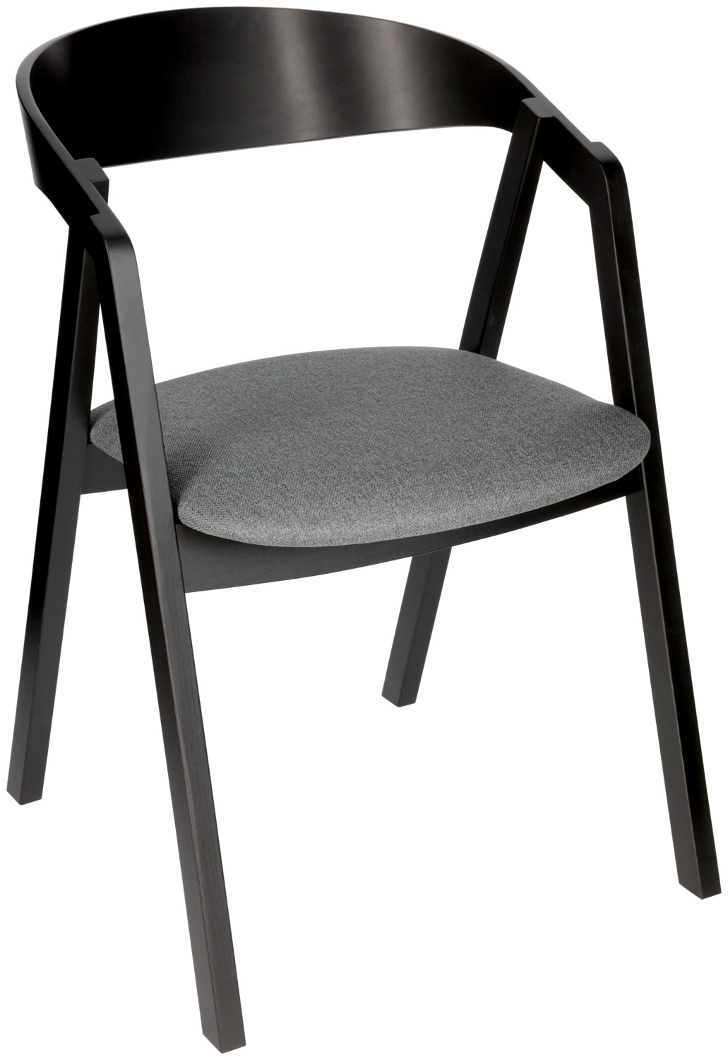 Stacking chair Calma fabric beech wood black lacquered