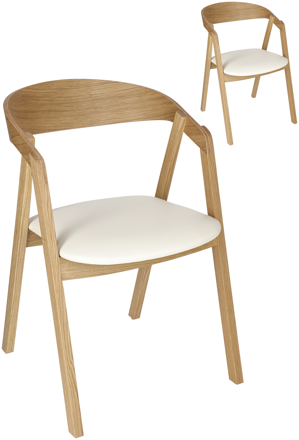 Stacking chair Calma imitation leather oak