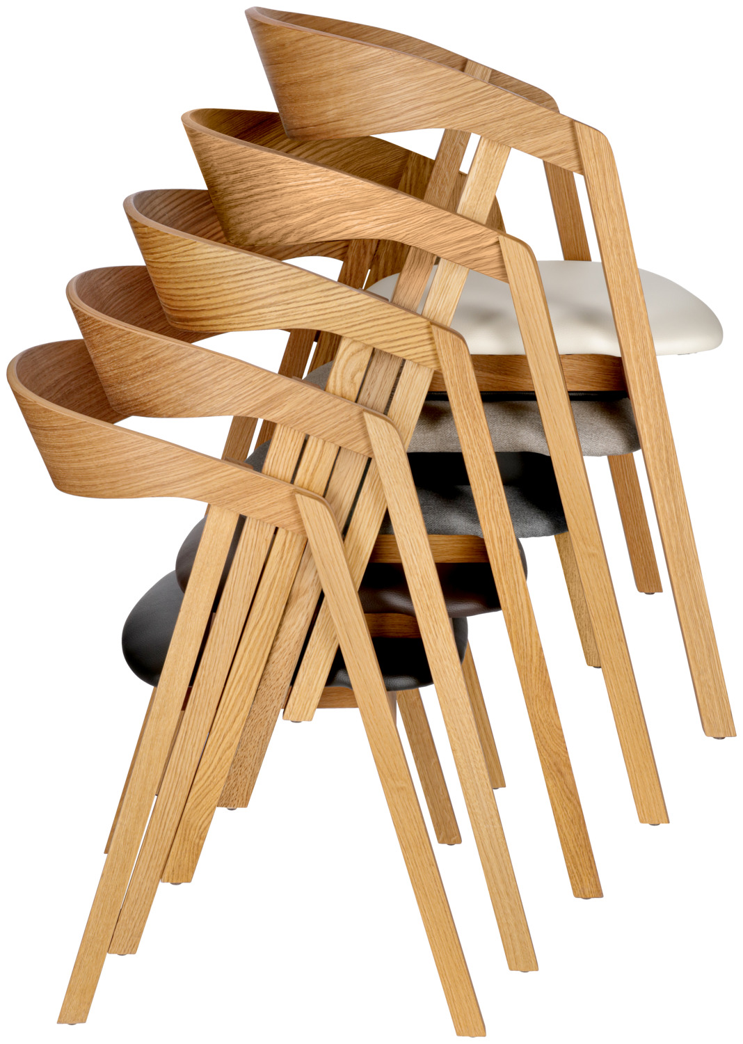 Stacking chair Calma imitation leather oak