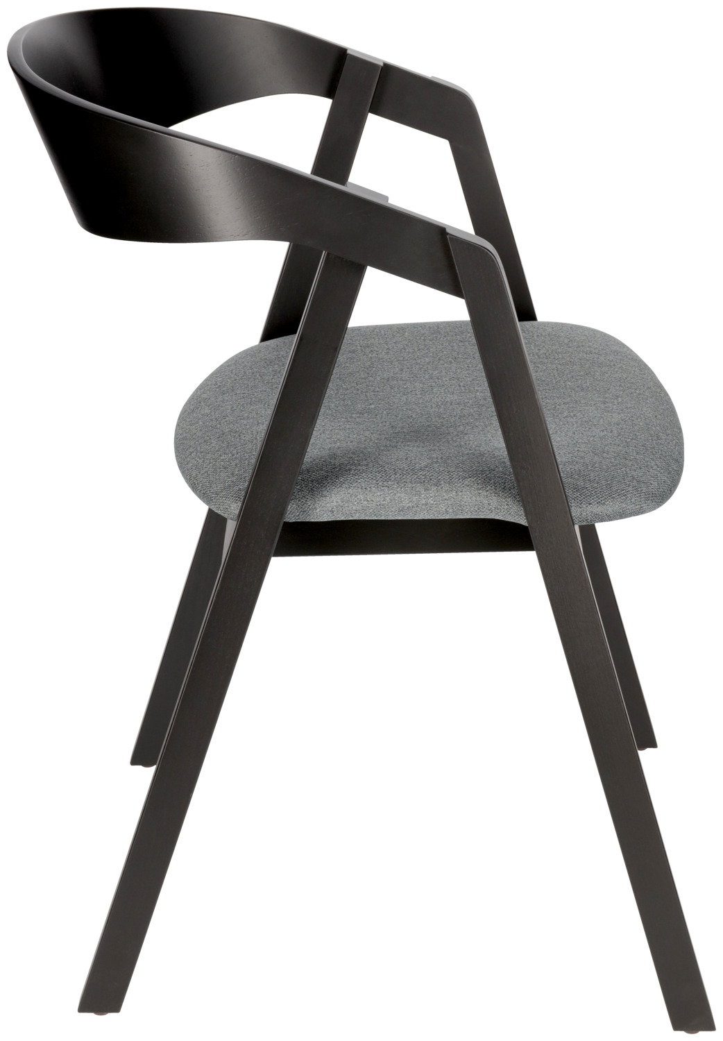 Stacking chair Calma fabric beech wood black lacquered
