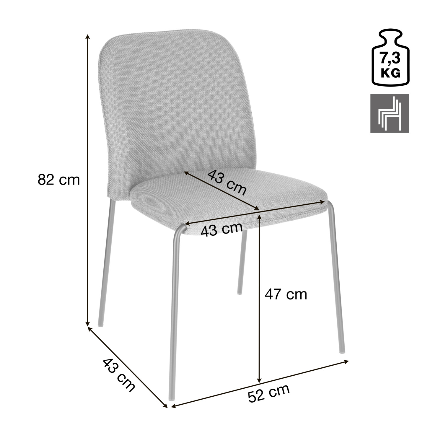 Stacking chair Limano fabric