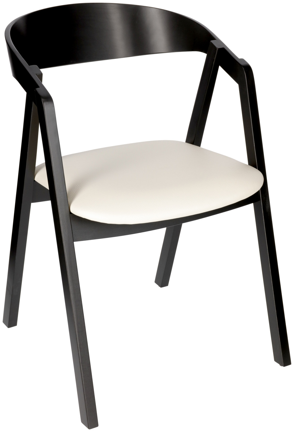 Stacking chair Calma imitation leather beech wood black lacq