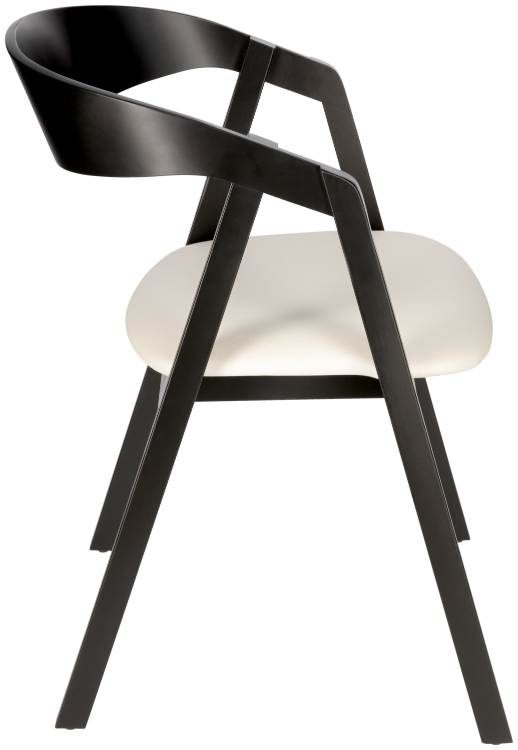 Stacking chair Calma imitation leather beech wood black lacq