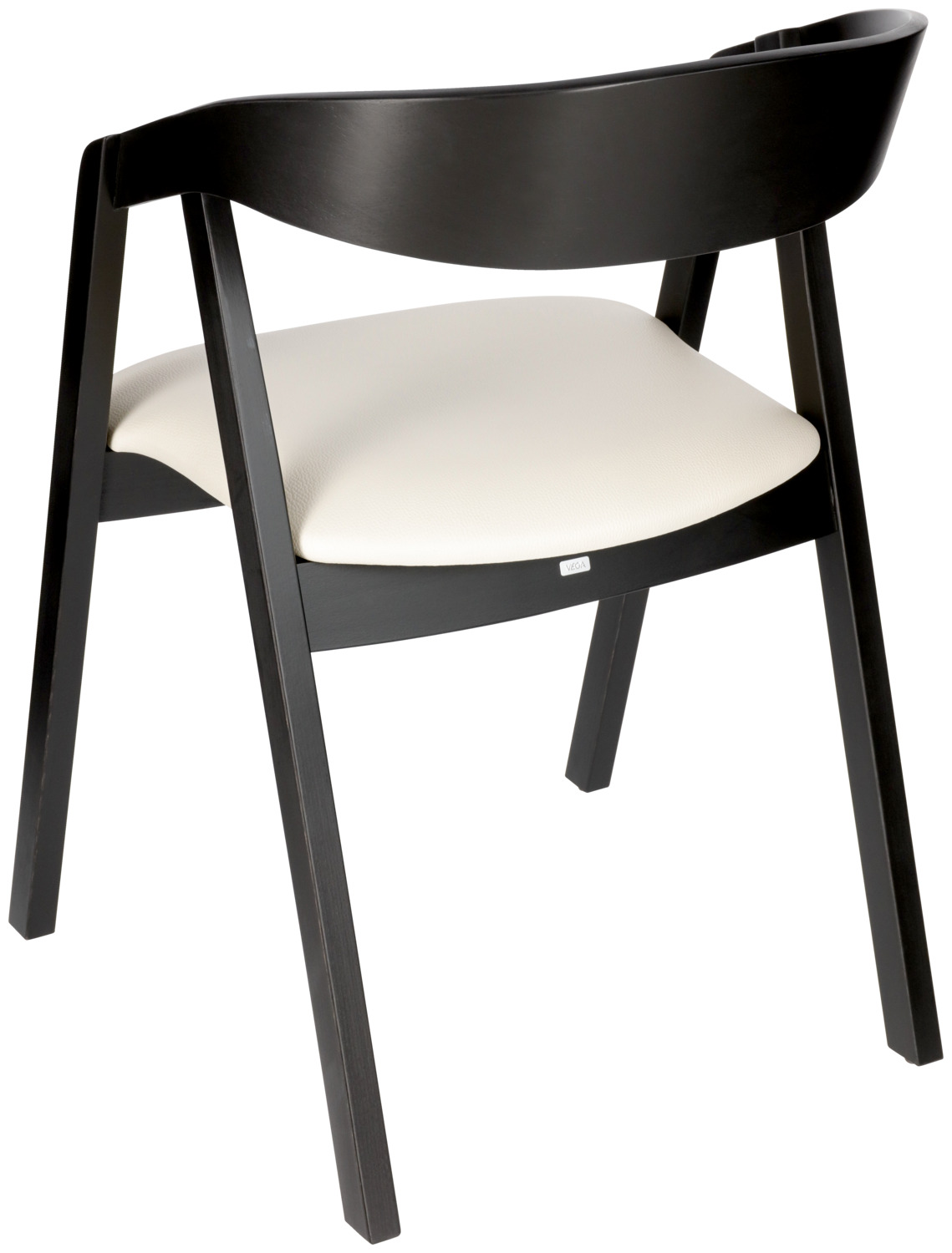 Stacking chair Calma imitation leather beech wood black lacq