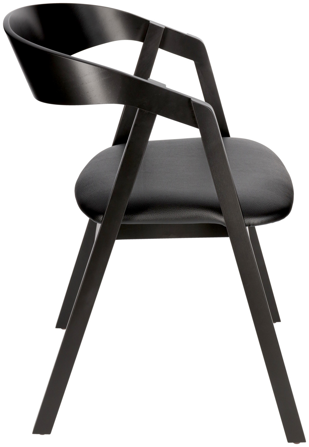 Stacking chair Calma imitation leather beech wood black lacq