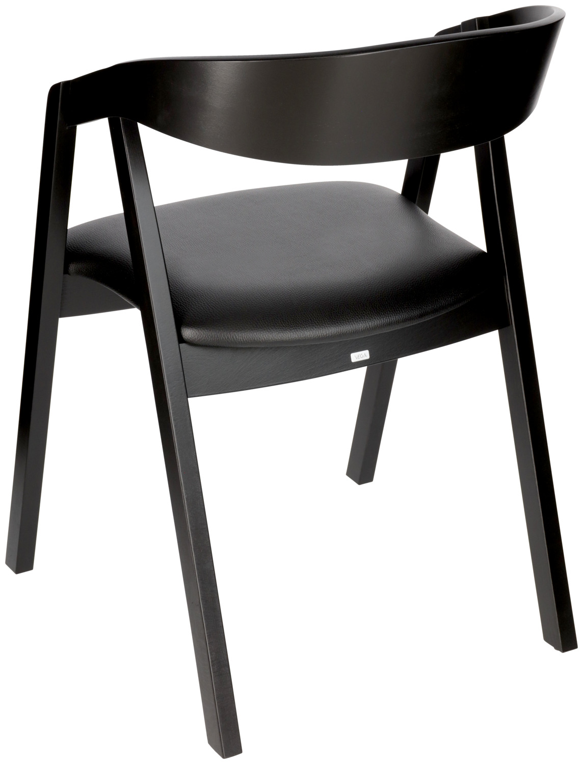 Stacking chair Calma imitation leather beech wood black lacq