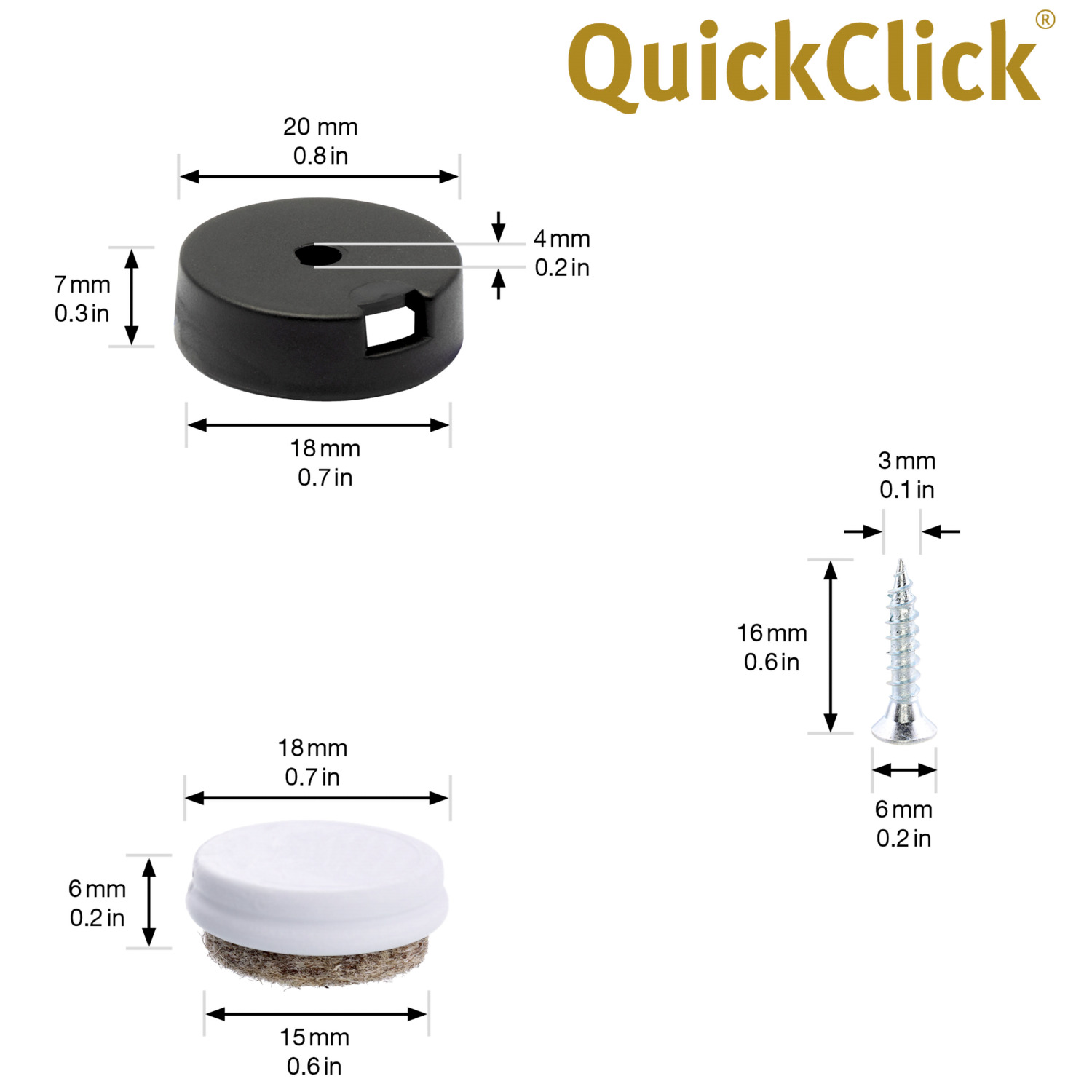 Chair glides Wagner QuickClick QC 7808